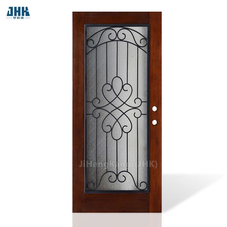 Chinese Factory Oak Large Pivot / Front Mahogany Solid Entrance Half Wooden Glass Wood Door
