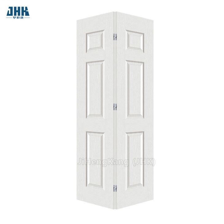 36 in X 80 in White Lacquered Textured Molding Composite MDF Bi-Fold Door for Walk-in Closet