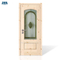 Best Selling Special for Exporting Solid Wood Waterproof Bathroom Using Art Glass Decorated Beautiful Line Wooden Door